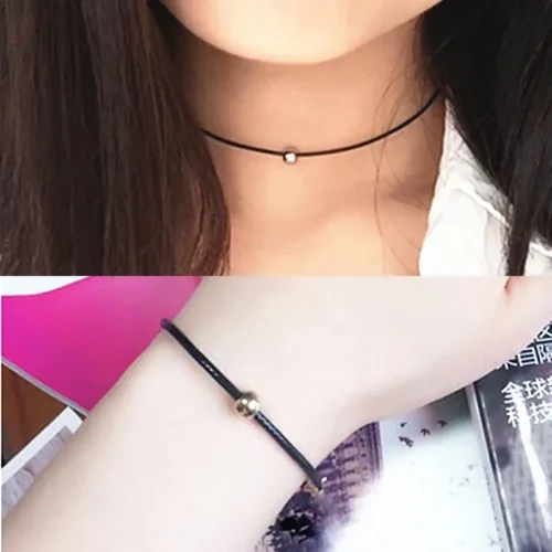 Nova marca de moda feminina charme pulseira retro vintage senhora artesanal jóias preto gótico contas pulseira colar