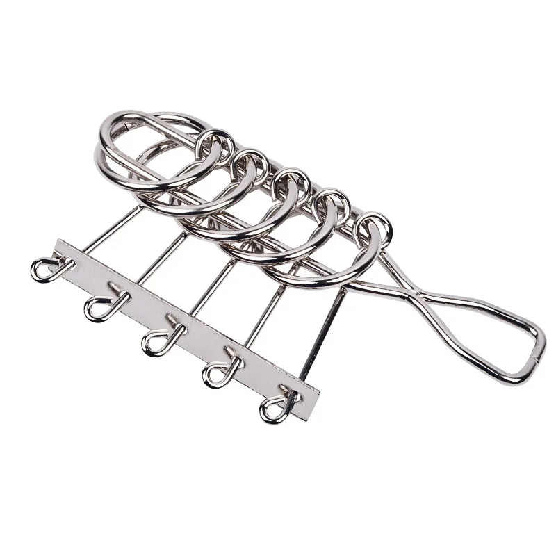 Quebra-cabeça de metal, cérebro teaser, anéis de fio mágico, quebra-cabeças para adultos e crianças, desembaraço, ligação de ferro, desbloqueio, jogo de bloqueio - Imagem 7