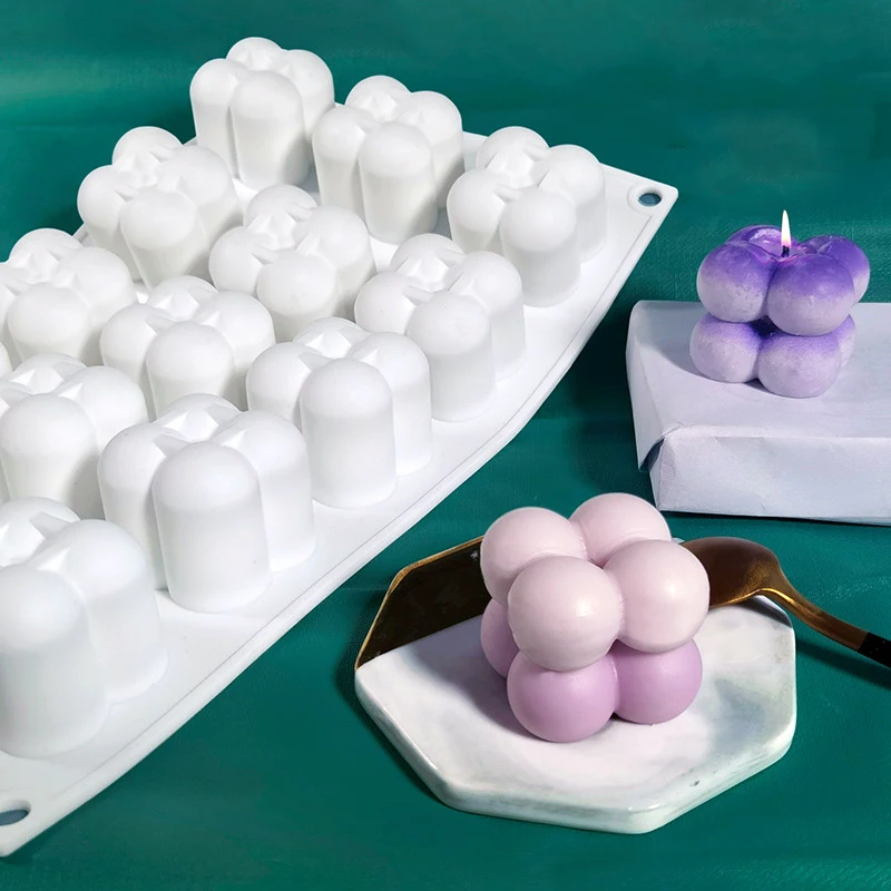 12/15 pçs pequena bolha moldes de vela de silicone artesanal esférico sobremesa bolo cozimento chocolate fazendo diy sabão gesso resina molde - Imagem 5