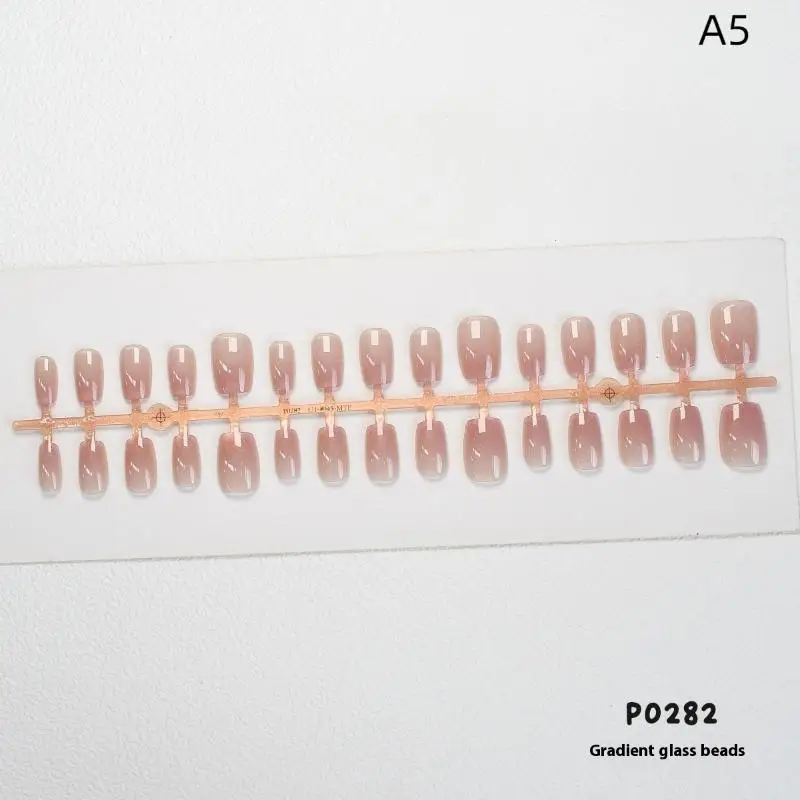 30 pçs cor sólida gradiente unhas falsas vestindo armadura wearable manicure diy charme do prego arte do prego manicure decoração - Imagem 12