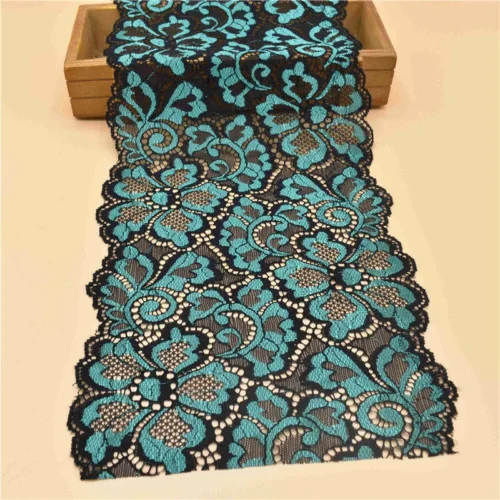 Fita de renda elástica elástica de alta qualidade, 1 jarda, 18cm de largura, algodão, renda branca, bordado, tecido de renda africana nigeriana, costura