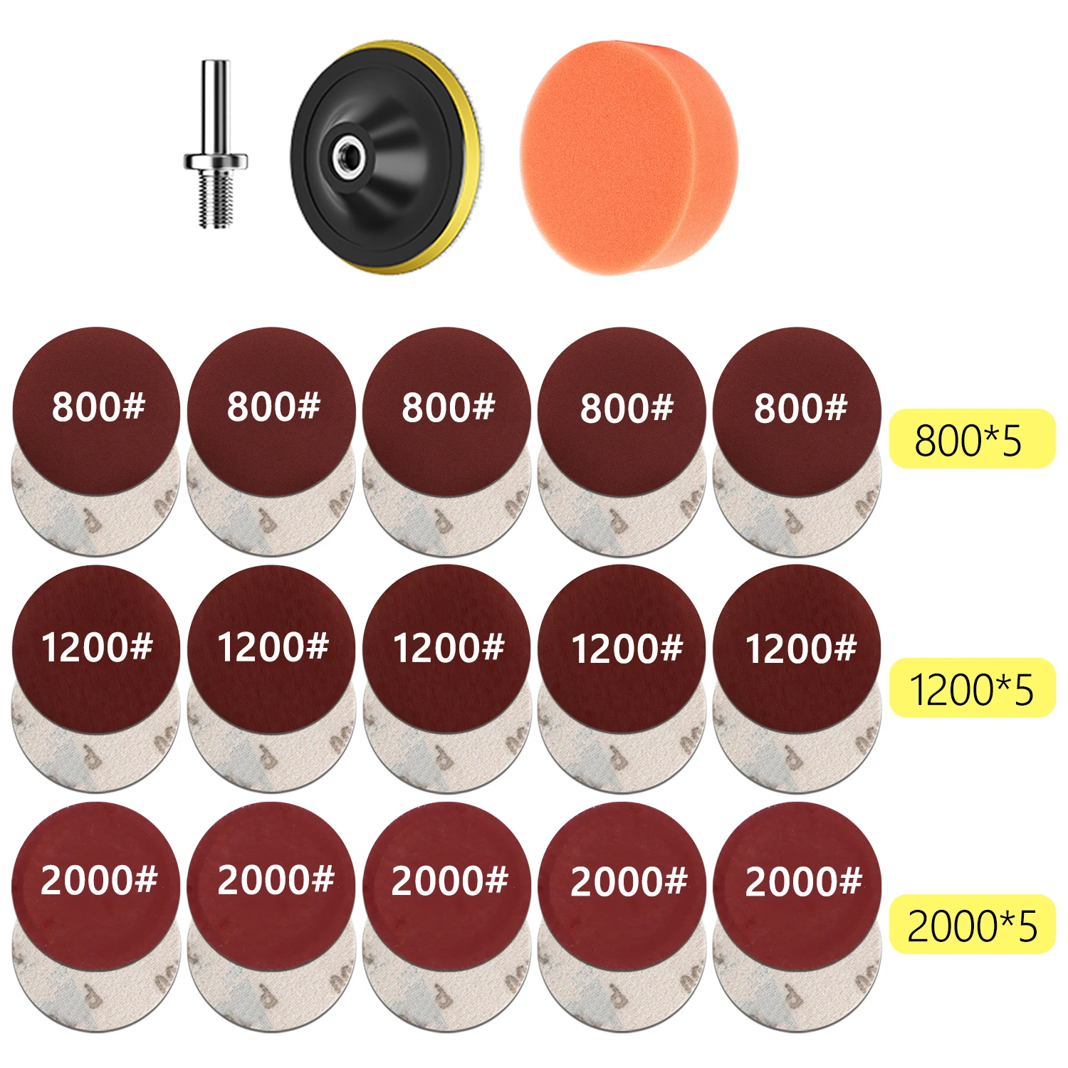 Farol Repair Restoration Kit com Lixa, Disco De Polimento De Carro, Esponja De Enceração Automática, Lixadeira, 3 Polegadas, 75mm, Carro Detalhando - Imagem 10