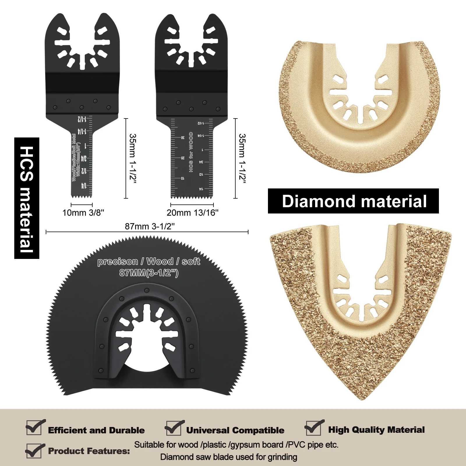 Kit de lâmina de serra oscilante de carboneto de dente japonês 10-39 peças lâminas multiferramenta oscilantes de borda de arco corte preciso para madeira pvc ferro - Imagem 4