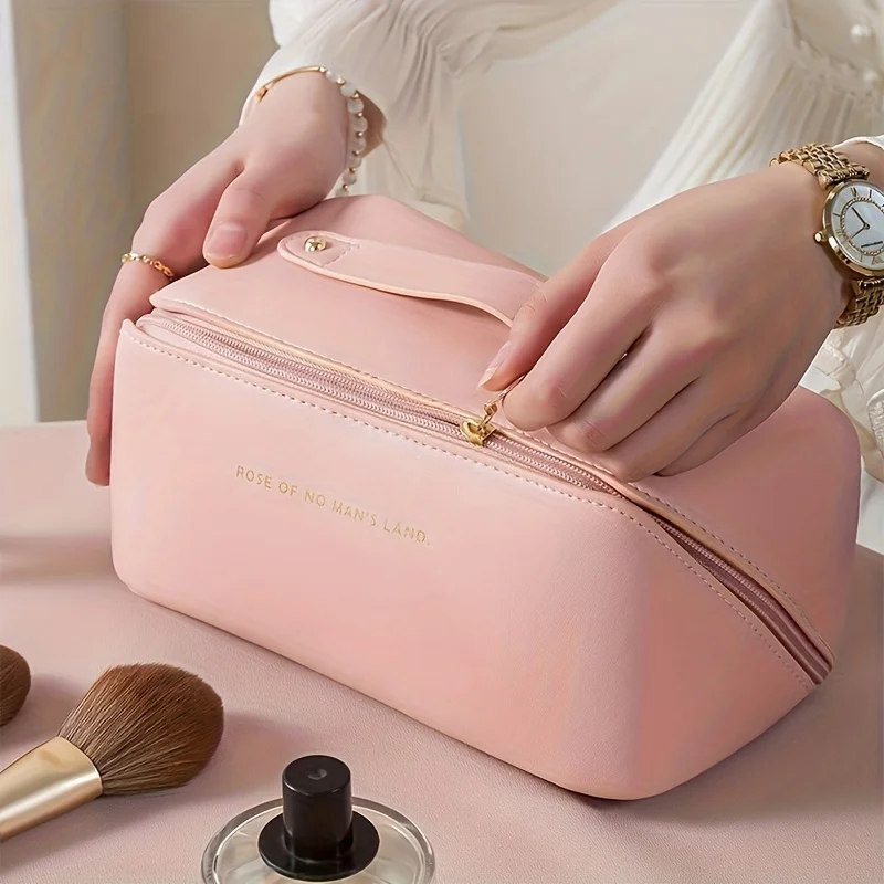 Organizador de maquiagem feminino kit de higiene pessoal saco compõem caso bolsa de armazenamento luxo senhora caixa, saco de cosméticos, saco organizador para viagem zip - Imagem 2