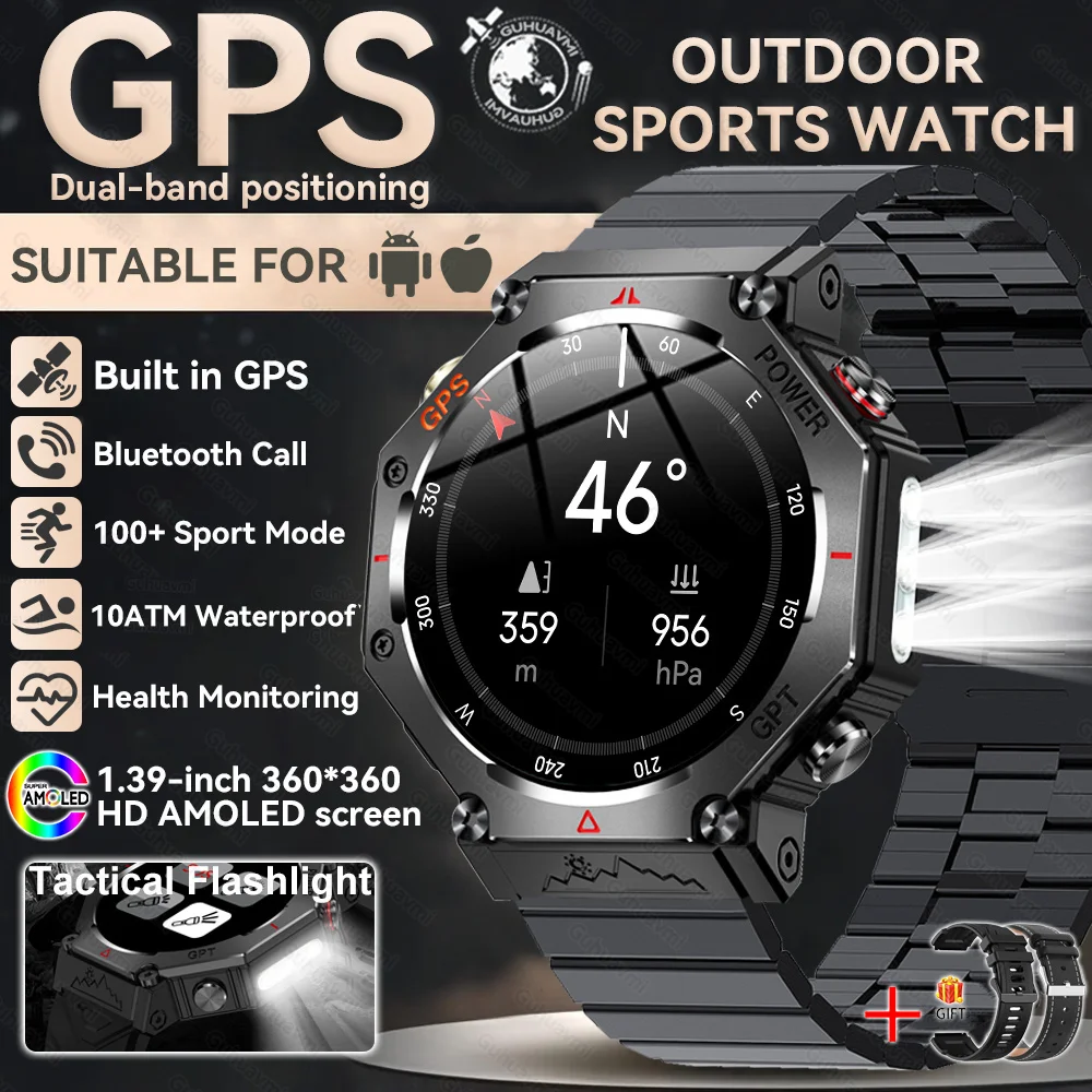 Novo Smartwatch T-Rex 3 Ultra GPS Masculino 2025, Resistente à Água 10ATM IP68, com Bússola GNSS de Banda Dupla Integrada, Estilo Militar Esportivo. - Imagem 16