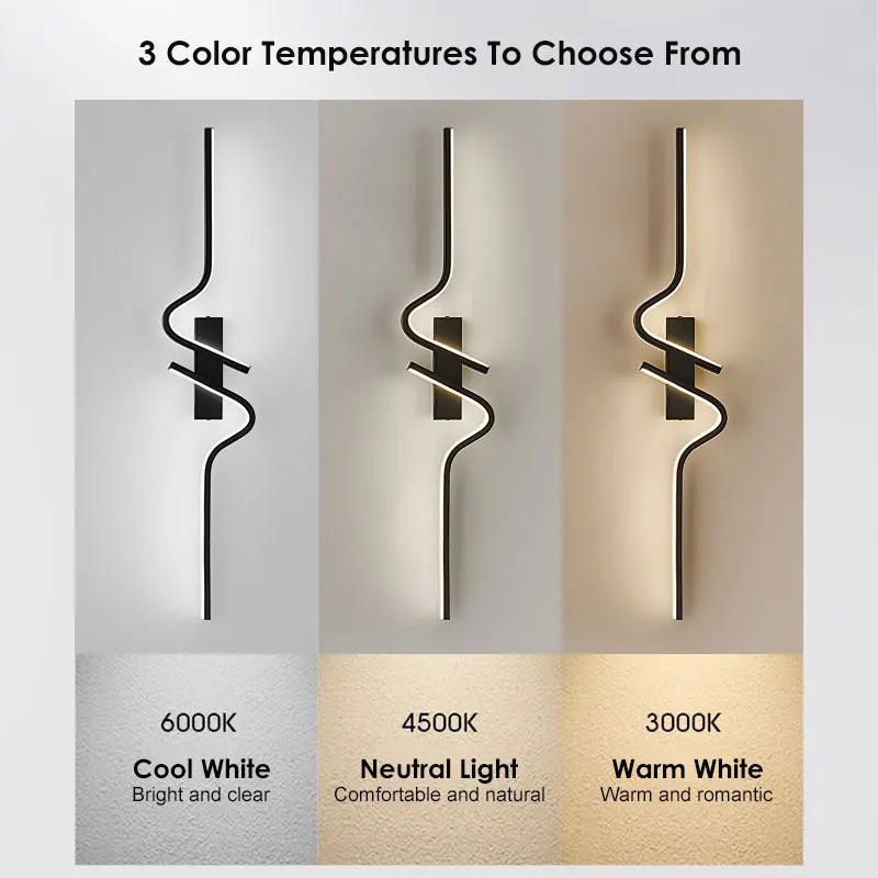 Moderno led lâmpadas de parede tira longa para cima e para baixo luzes de parede led quarto cabeceira corredor luminária AC85-265V arandela - Imagem 3