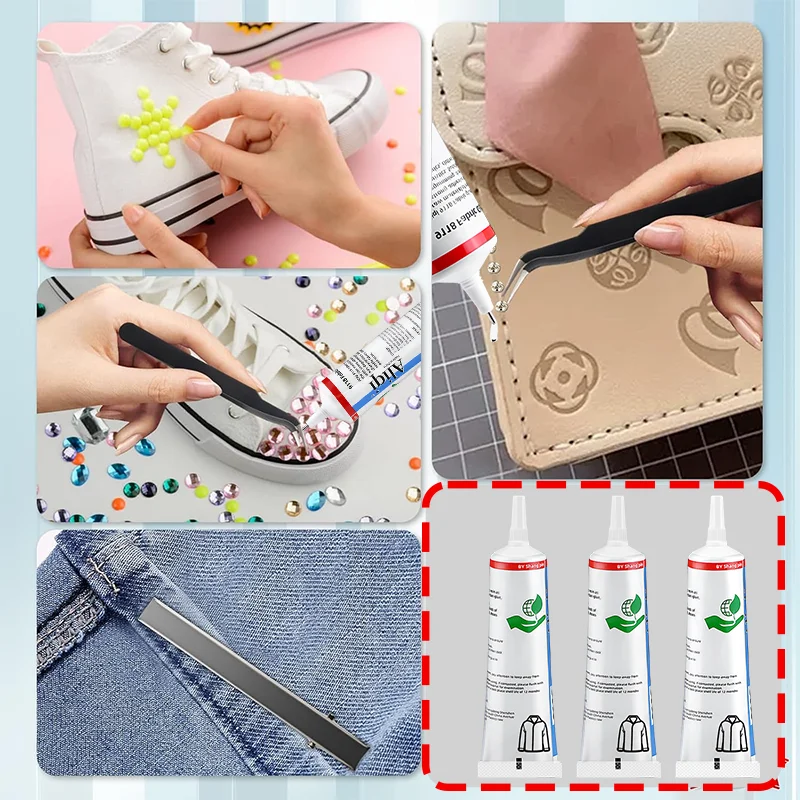 Cola de tecido de secagem rápida, 15/60ml, cola versátil para reparo de tecido, agente adesivo à prova d'água para roupas têxteis - Imagem 5