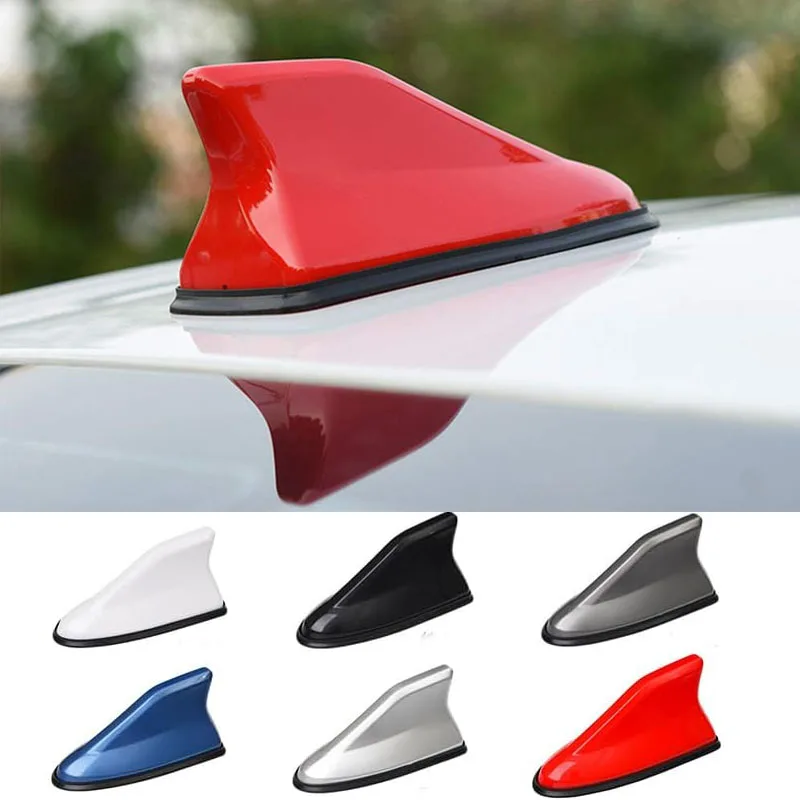 Antenas universais para carro, antena barbatana de tubarão, rádio automático, amplificador de sinal de antena AM FM