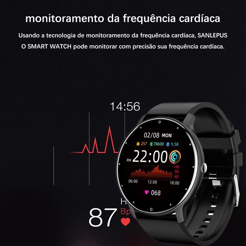 LIGE 2025 Novo Smartwatch Masculino com Tela Sensível ao Toque, Ideal para Esportes e Fitness, Resistente à Água IP67, Bluetooth, Compatível com Android e iOS + Caixa - Imagem 2