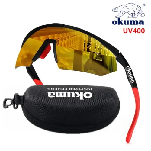 Óculos de sol de pesca Okuma para homens e mulheres, condução, ciclismo, caça, caminhadas, pesca, óculos anti UV400