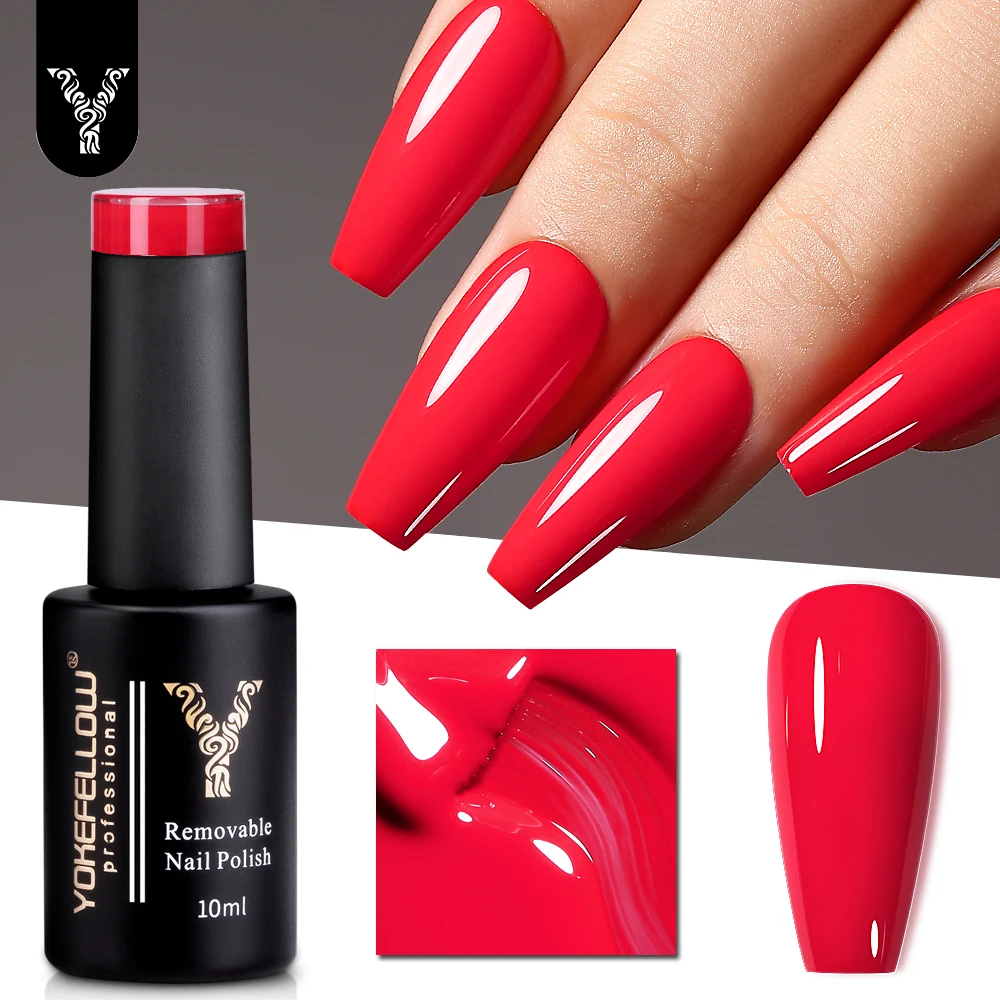Yokefellow gel unha polonês 10ml vermelho marrom gel polonês embeber fora uv led gel verniz 122 cores arte do prego manicure presentes para mulher - Imagem 28