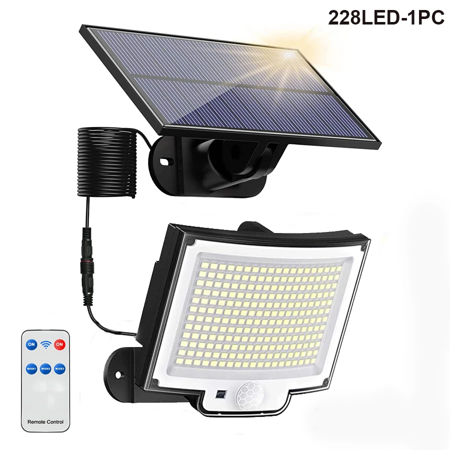 106/318 LED luz solar ao ar livre 328 holofotes LED IP65 à prova d'água sensor de movimento luzes de segurança de inundação solar humana 3 modos - Imagem 10