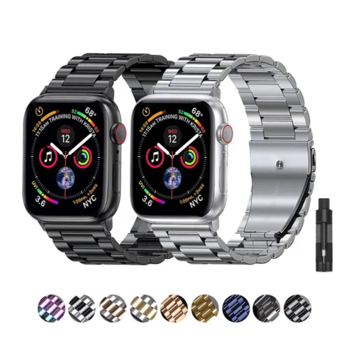 Pulseira de aço inoxidável para apple watch ultra 3 2 49 45 41 40 46 38 42 44mm pulseira de metal para iwatch série se 11 10 9 8 7
