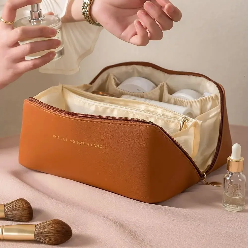 Organizador de maquiagem feminino kit de higiene pessoal saco compõem caso bolsa de armazenamento luxo senhora caixa, saco de cosméticos, saco organizador para viagem zip - Imagem 8
