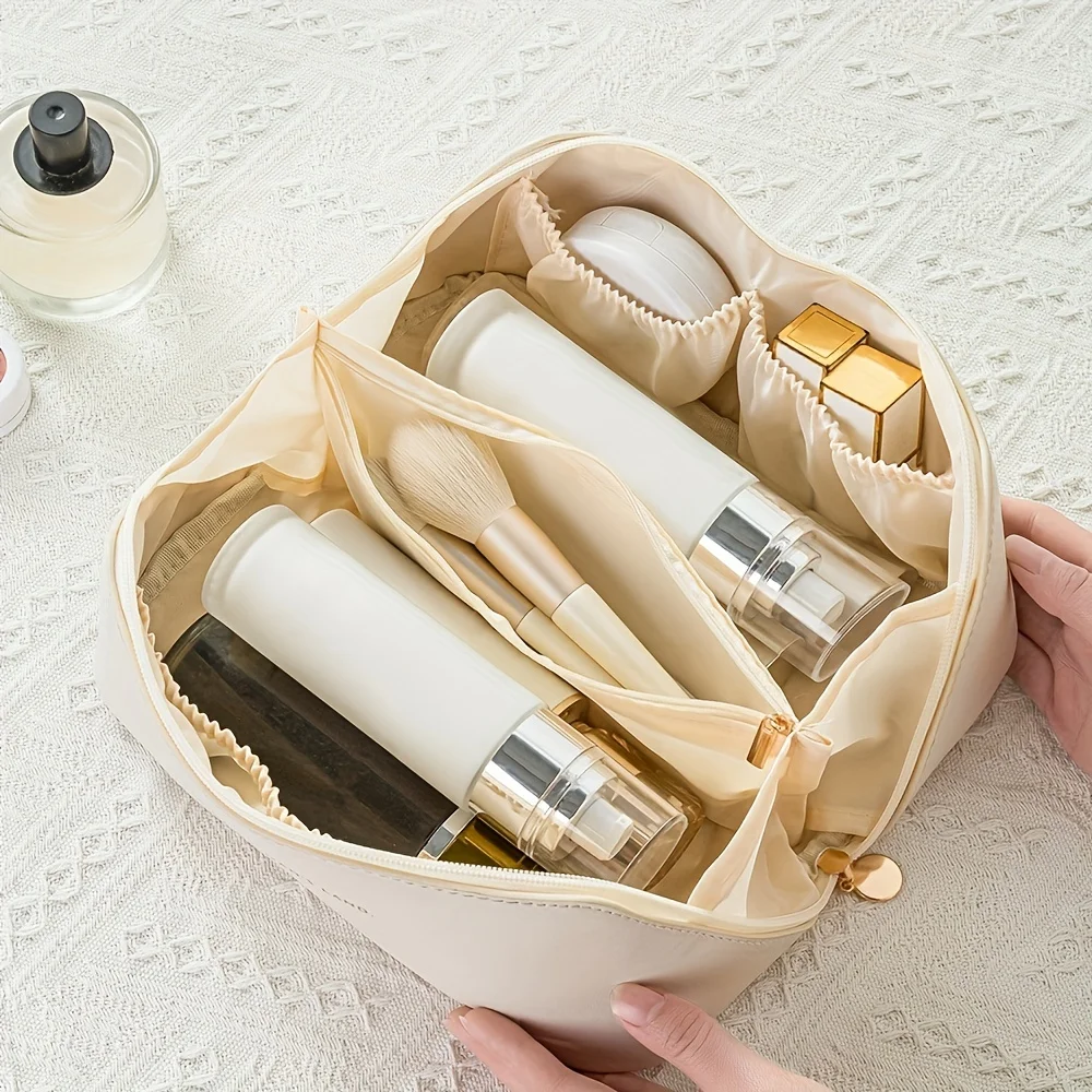 Organizador de maquiagem feminino kit de higiene pessoal saco compõem caso bolsa de armazenamento luxo senhora caixa, saco de cosméticos, saco organizador para viagem zip - Imagem 4