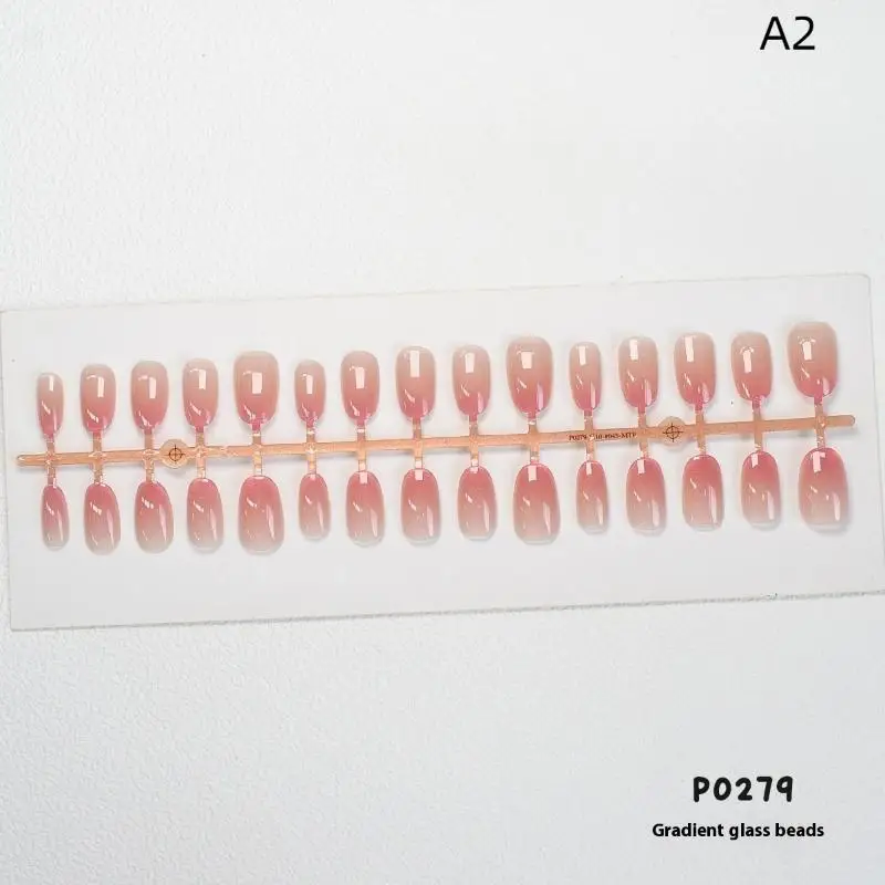 30 pçs cor sólida gradiente unhas falsas vestindo armadura wearable manicure diy charme do prego arte do prego manicure decoração - Imagem 7