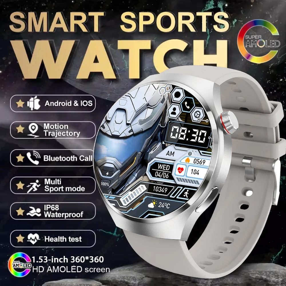 2025 novo relógio 4 gt série relógio inteligente masculino tela amoled freqüência cardíaca monitoramento de saúde bluetooth chamada negócios smartwatch homem - Imagem 10