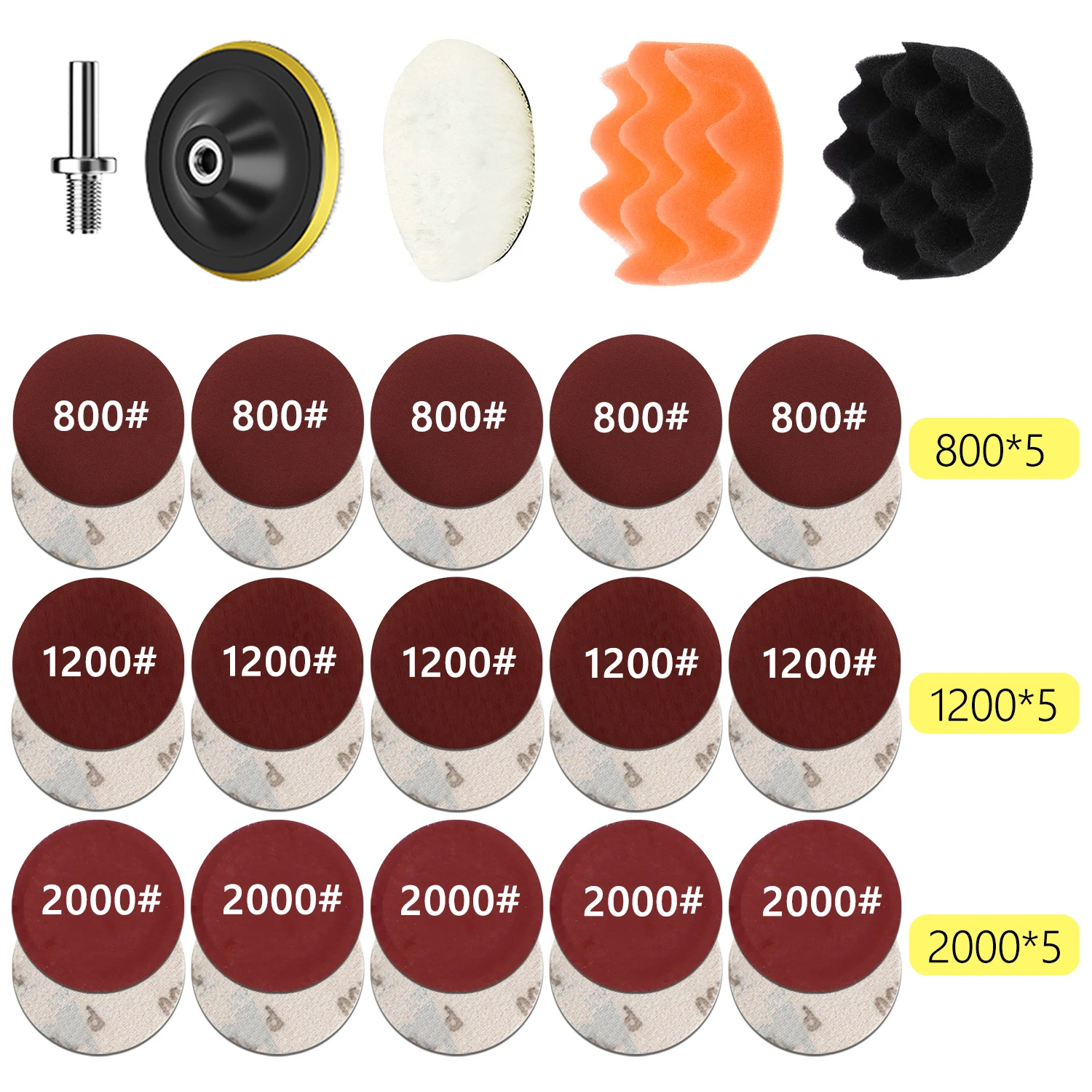 Farol Repair Restoration Kit com Lixa, Disco De Polimento De Carro, Esponja De Enceração Automática, Lixadeira, 3 Polegadas, 75mm, Carro Detalhando - Imagem 7