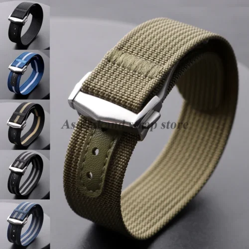 Pulseira de relógio de nylon de alta qualidade, 20mm, para omega para swatch, fivela dobrável, à prova d'água, mulheres, homens, acessórios de cinto