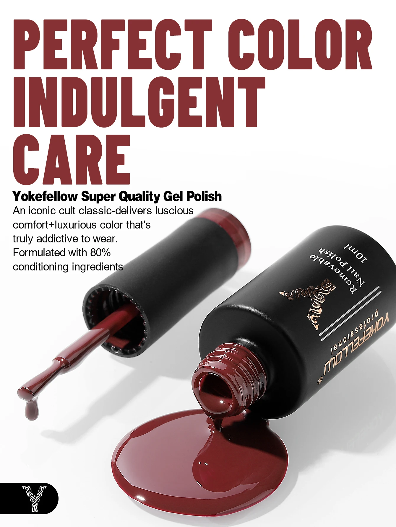 Yokefellow gel unha polonês 10ml vermelho marrom gel polonês embeber fora uv led gel verniz 122 cores arte do prego manicure presentes para mulher - Imagem 6