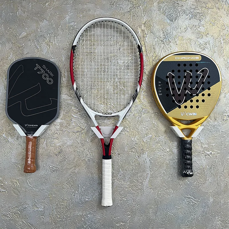 Suporte de parede para raquete de tênis, pickleball, badminton, fácil instalação, armazenamento, casa, academia, economia de espaço, casa decorativa - Imagem 4