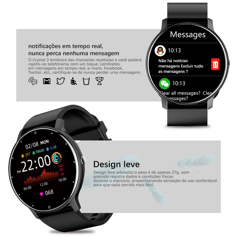 LIGE 2025 Novo Smartwatch Masculino com Tela Sensível ao Toque, Ideal para Esportes e Fitness, Resistente à Água IP67, Bluetooth, Compatível com Android e iOS + Caixa - Imagem 6