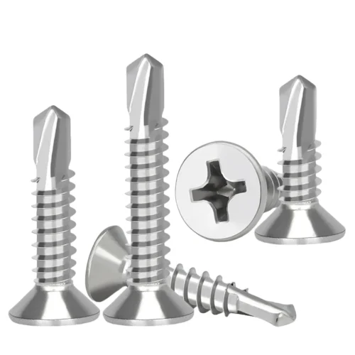 50 unidades # 8 parafusos auto-roscantes de chapa metálica m4.2 410 parafusos auto-perfurantes rápidos de alta resistência de cabeça plana de aço inoxidável 410