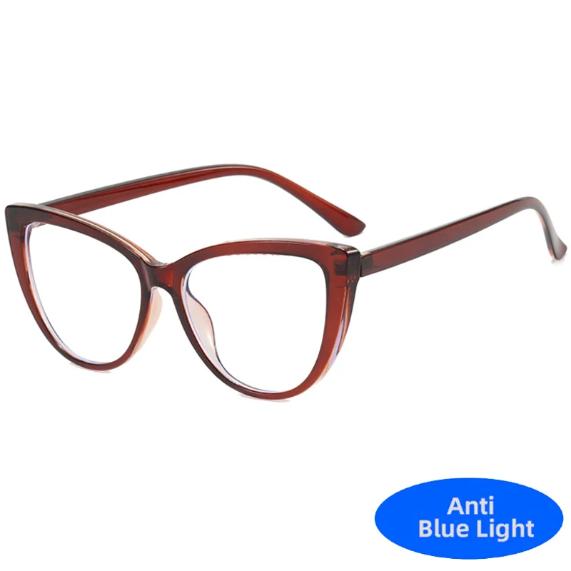 Retro óculos de olho de gato das mulheres dos homens na moda design de marca de luxo óculos ópticos anti-luz azul computador proteção para os olhos - Imagem 9