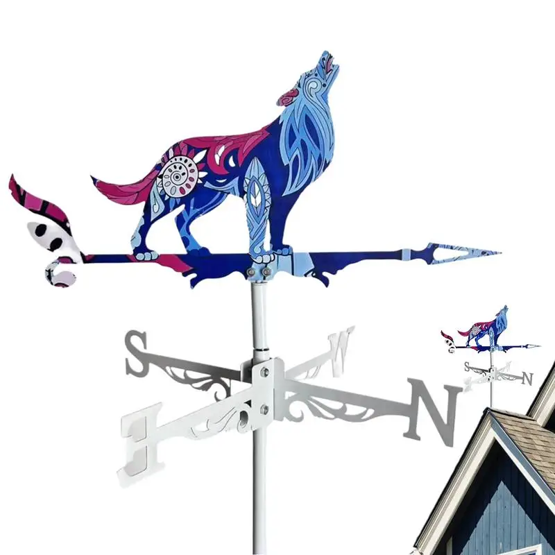 Cata-vento de galo de metal, decoração de animais, cata-vento para jardim, fazenda, quintal, decorações ar livre