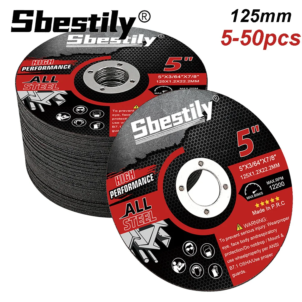 A resina circular viu a lâmina, rebolo, disco do corte do metal, acessórios do rebarbador, madeira, ferro, corte do PVC, 5 ", 50-3Pcs, 125mm