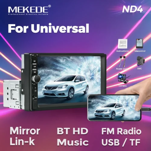 Mekede 1 din mp5 player 7 polegada hd tela de toque rádio do carro 1din áudio automático usb bt tf cartão para autoradio universal reprodutor multimídia