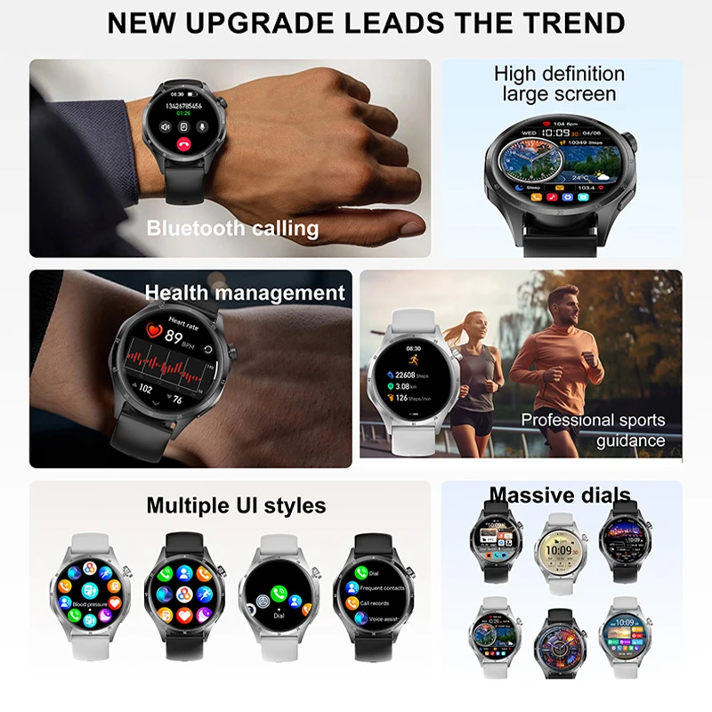 2025 New Men GPS Smart Watch 360 * 360 AMOLED Screen Bluetooth Call NFC Heart Rate Monitoring IP68 Waterproof SmartWatch for Men - Imagem 3