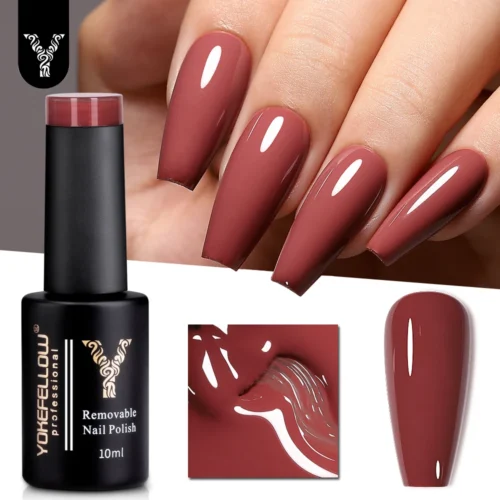 Yokefellow gel unha polonês 10ml vermelho marrom gel polonês embeber fora uv led gel verniz 122 cores arte do prego manicure presentes para mulher
