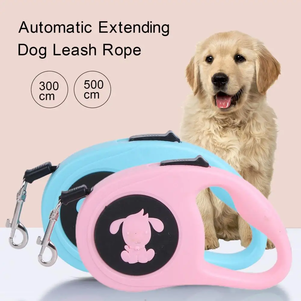 Trela do cão retrátil, corda automática estendendo, One Key SwitchPet fornecimentos, 3 m, 5 m