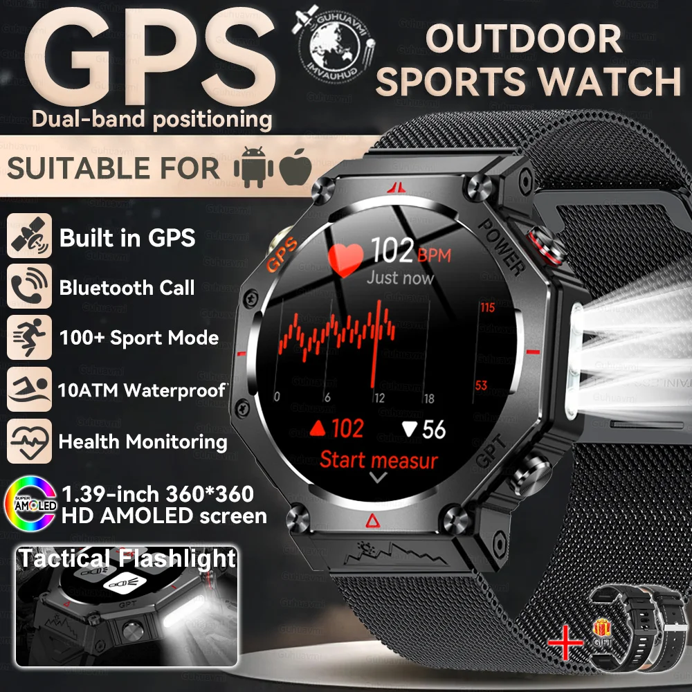 Novo Smartwatch T-Rex 3 Ultra GPS Masculino 2025, Resistente à Água 10ATM IP68, com Bússola GNSS de Banda Dupla Integrada, Estilo Militar Esportivo. - Imagem 13