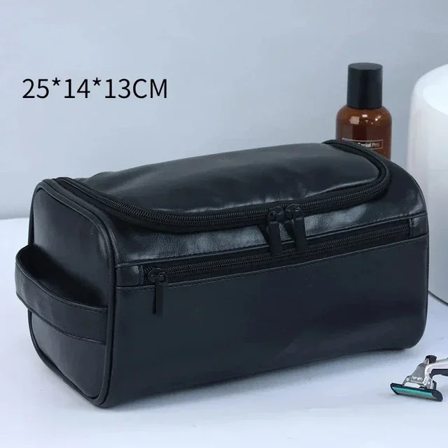 Mochatree bolsa vintage masculina, bolsa de higiene pessoal para viagem, necessária, negócios, cosméticos, organizador de armazenamento pendurado, sacos de lavagem - Imagem 9