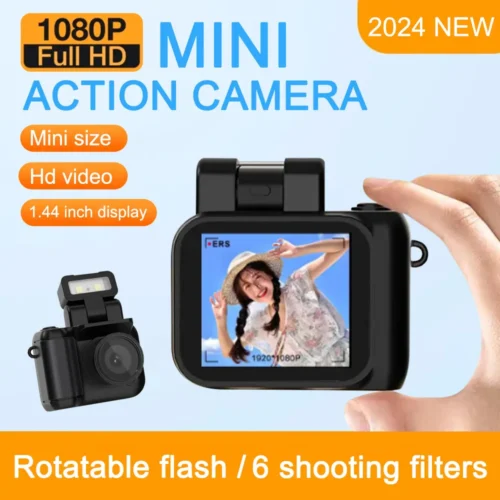 Hd 1080p mini câmera com tela lcd flash lâmpada bateria doca gravador de vídeo portátil retro ultra compacto pequena filmadora y4000