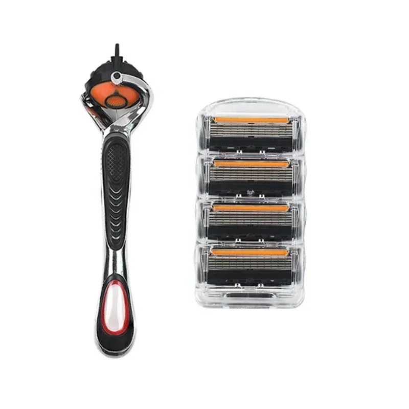 Lâmina de barbear manual com lâmina de cinco camadas, lâmina de barba vintage masculina, suporte de 5 lâminas - Imagem 8