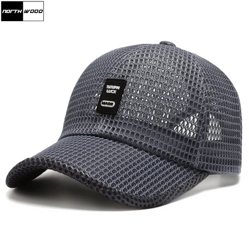 [NORTHWOOD] Boné de beisebol de malha masculina respirável bonés de verão chapéu de pai chapéus de pesca ao ar livre osso gorras snapback boné de caminhoneiro