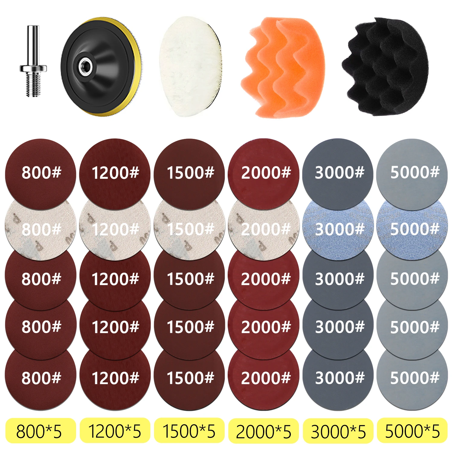 Farol Repair Restoration Kit com Lixa, Disco De Polimento De Carro, Esponja De Enceração Automática, Lixadeira, 3 Polegadas, 75mm, Carro Detalhando