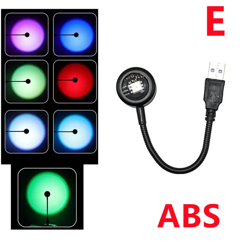 RnnTuu Led USB Pôr do Sol Lâmpada Projetor Decoração de Casa Luz Noturna Portátil Luz de Humor Para Sala de estar Fotografia de Parede Luzes de Neon - Imagem 10