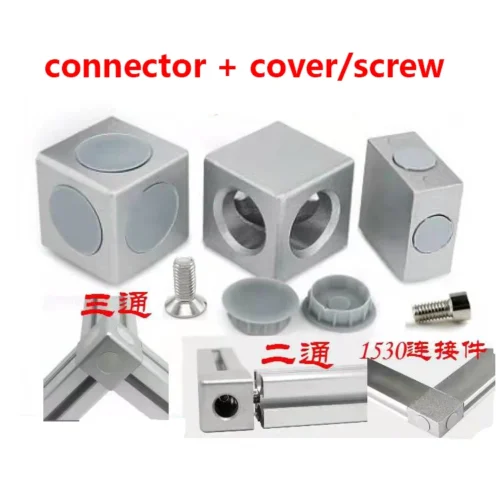 8 peças acessórios de perfil padrão europeu conector bidirecional de três vias 3030/4040 perfil montagem em ângulo reto peças em ângulo reto