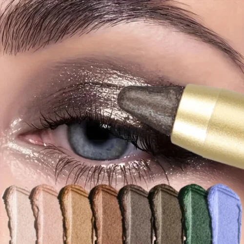 1 unidade de deslumbrantes bastões de sombra para olhos multicoloridos - Longa duração, à prova d'água, fáceis de aplicar, resistentes a borrões, com acabamento perolado brilhante.