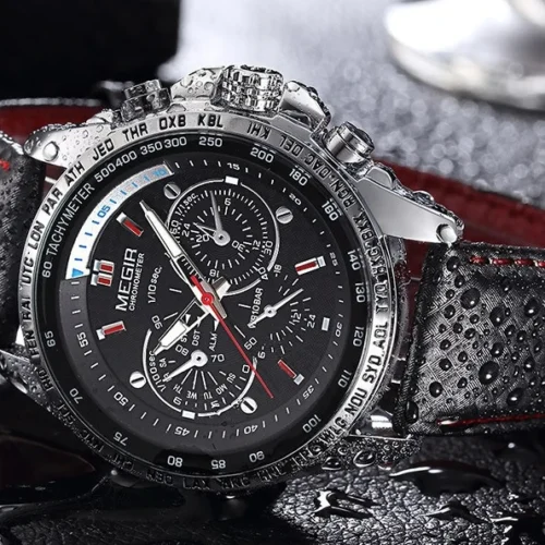 Verão novo relógio masculino moda negócios lazer à prova dwaterproof água multifuncional relógio falso três olhos luz da noite relógio