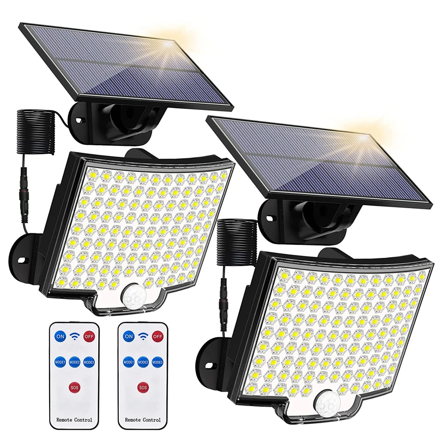 106/318 LED luz solar ao ar livre 328 holofotes LED IP65 à prova d'água sensor de movimento luzes de segurança de inundação solar humana 3 modos
