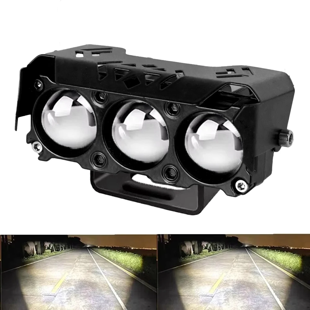 Holofote led para motocicleta, lâmpadas de trabalho, cor dupla, feixe alto/baixo, luz de neblina para carros, suvs, utvs, caminhões, 12v, mini lente, luz de condução - Imagem 8