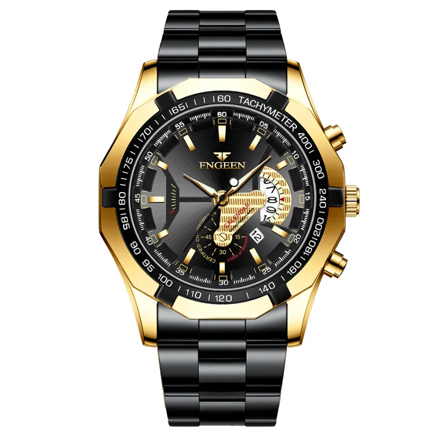 Relógio de pulso masculino FNGEEN com design moderno, mostrador decorativo, estilo militar casual, à prova d'água, com data e acabamento de luxo. - Imagem 11