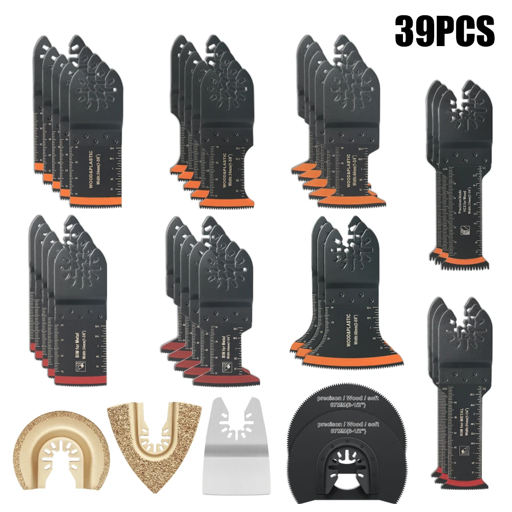 Kit de lâmina de serra oscilante de carboneto de dente japonês 10-39 peças lâminas multiferramenta oscilantes de borda de arco corte preciso para madeira pvc ferro - Imagem 15