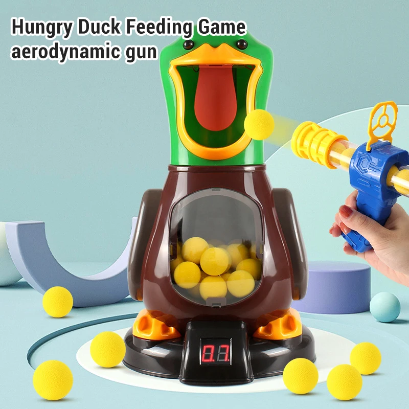 Brinquedos de pato de tiro com fome, jogo de alvo de tiro infantil, arma movida a ar, bala macia e pontuação eletrônica, brinquedos de pato removíveis