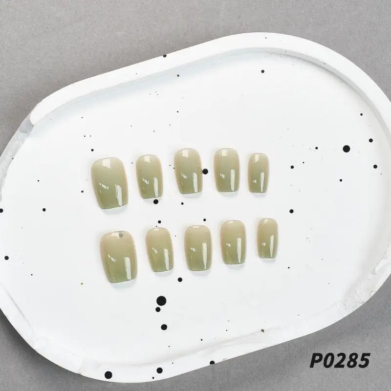 30 pçs cor sólida gradiente unhas falsas vestindo armadura wearable manicure diy charme do prego arte do prego manicure decoração - Imagem 5